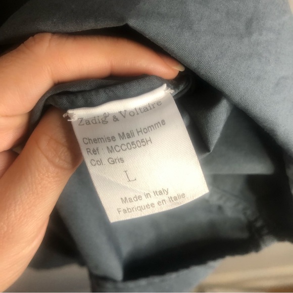 Zadig & Voltaire grey cotton shirt - Picture 6 of 12